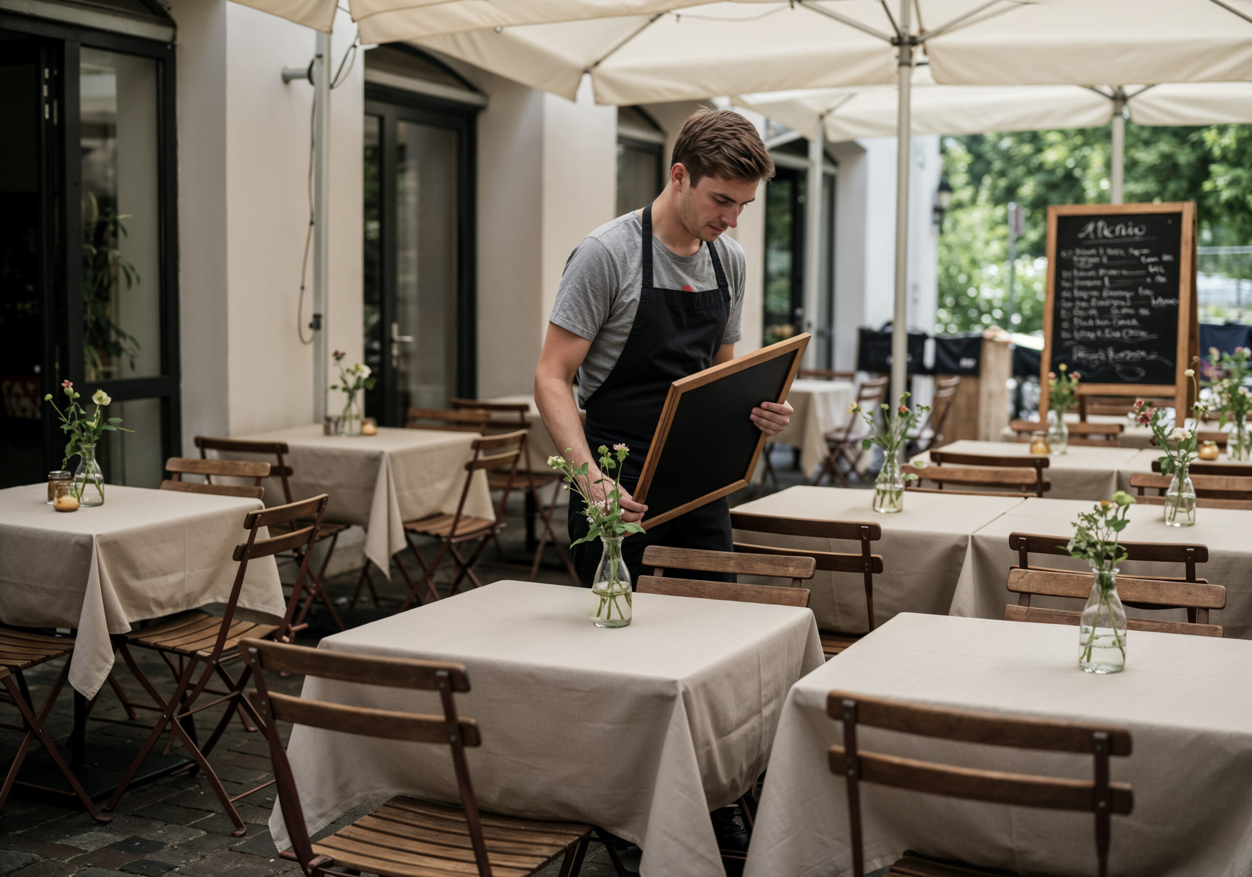 waiter-setting-tables-outdoors
